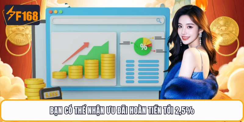 Bạn có thể nhận ưu đãi hoàn tiền tới 2,5%